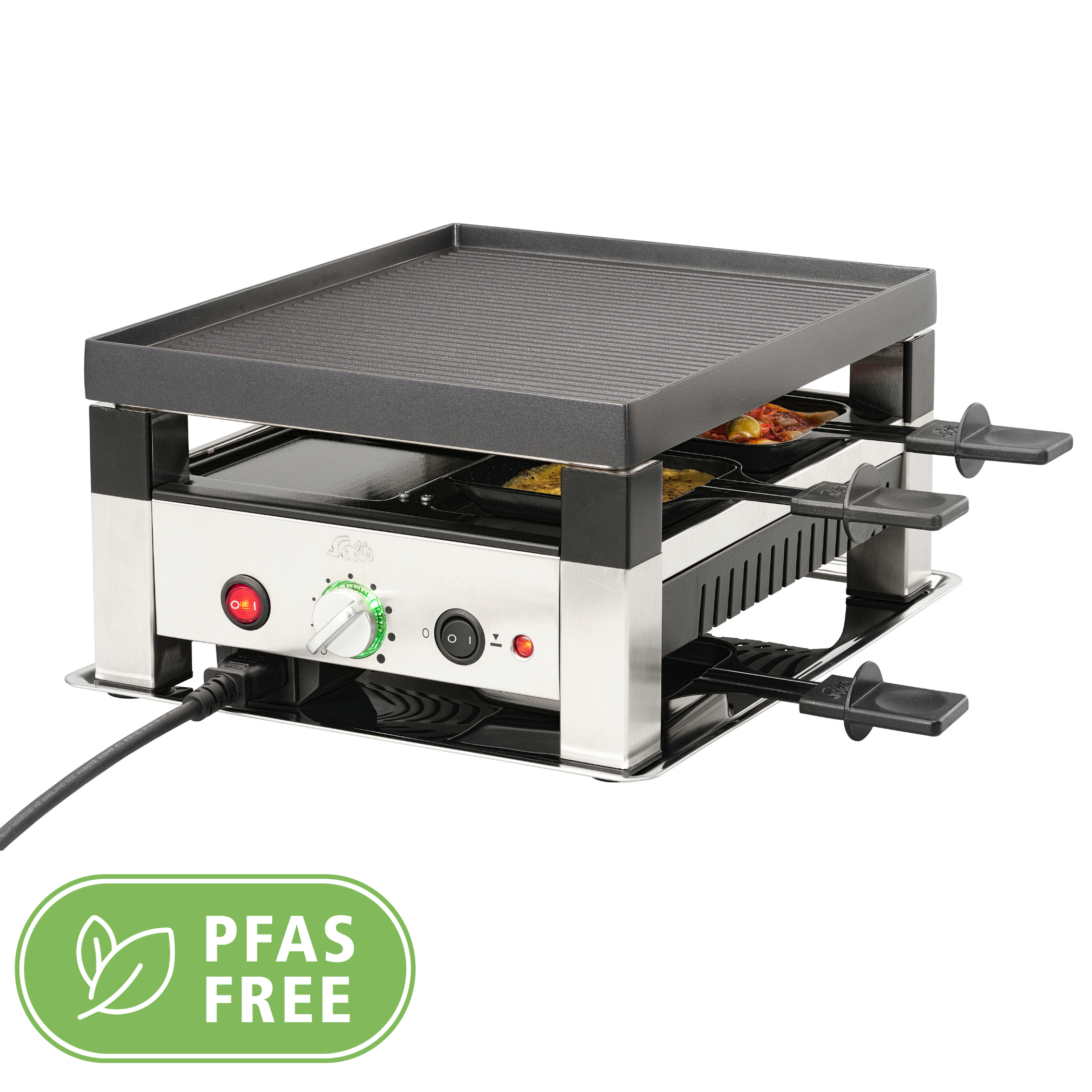 Solis Raclette & Pizza Grill for 4 - Type 7910 - Tafelgrill - Zilver ...